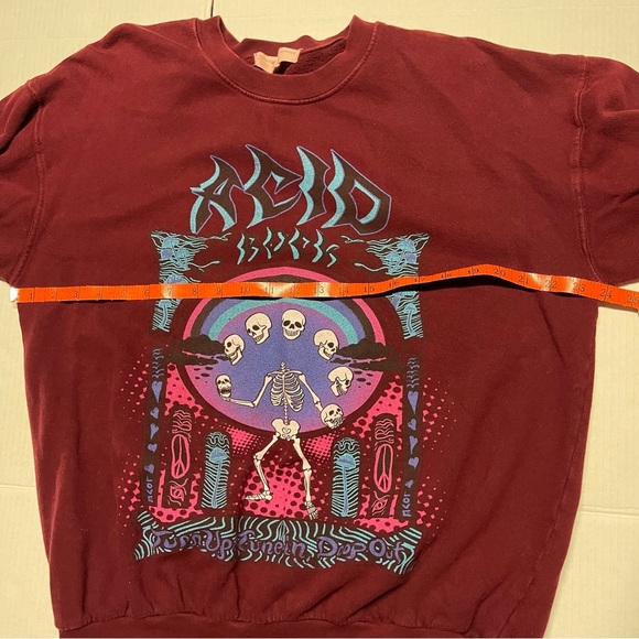 Urban Outfitters Acid Rock Woman’s Burgundy Crewneck Sweater Size S/M - Picture 11 of 13